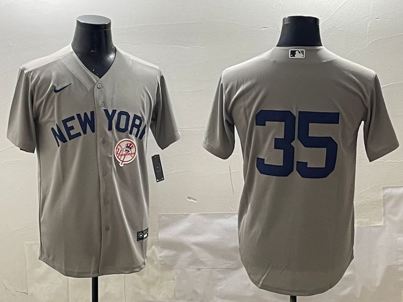 Men New York Yankees #35 No Name Grey Game 2025 Nike MLB Jersey style 3165->new york yankees->MLB Jersey